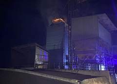 В Дятловском районе горел зерносушильный комплекс