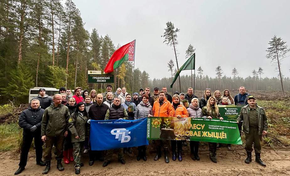 Профсоюзы Гродненщины высадили 10 тысяч сосен в рамках экологической эстафеты Профсоюзы Гродненщины высадили 10 тысяч сосен в рамках экологической эстафеты